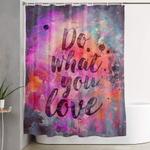 do what you love orange pink typo art shower curtain 0