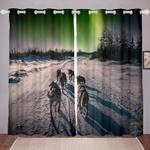 dog blackout curtain winter dogs curtains north pole dogs blackout curtain dog lovers home decorations blackout window curtains 100 polyester 41 7 107 9 0