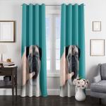 dog calling window curtains 0