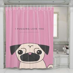 Dog I Pugging Love You Shower Curtain Set Bathroom Set For Bathroom Decor Best Gift For Friends
