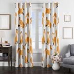 dog orange very cute poses window curtain 0