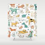 dogs dogs dogs shower curtain 0
