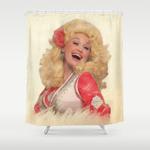 dolly parton watercolor shower curtain 0