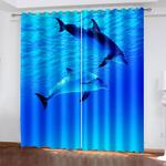 dolphin curtains blackout window treatments drapes for room decoration 0