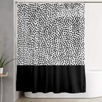 dots and black shower curtain 0