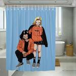 dragon ball couple vans streetwear shower curtains 0