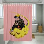dragon ball x naruto x bathing ape shower curtains 0