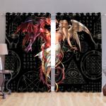 dragon with angel fantasy egypt style blackout curtain room decor blackout window curtains 100 polyester 417 1079 0