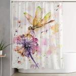 dragonfly dandelion dance shower curtain 0