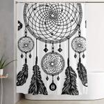 dreamcatcher black white shower curtain 0