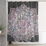 dreaming mandala magical purple on gray shower curtain 0
