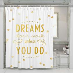Dreams Don'T Work Unless You Do Kate Spade Shower Curtain Set For Bathroom Decor Best Gift For Friends