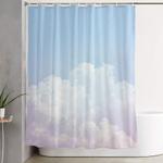 dreamy cotton blue sky shower curtain 0