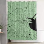 dublin ireland green on black street map shower curtain 0