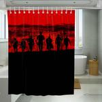 duo tone red dead redemption 2 shower curtains 0