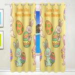 easters day bunny character blackout curtains happy easter window curtains bunny rabbit lovers gift blackout window curtains 100 polyester 41 7 107 9 0