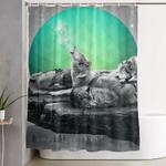 echoes of a lullaby geometric moon shower curtain 0