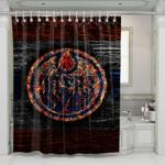 edmonton oilers fire logo shower curtains 0