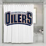 edmonton oilers white logo shower curtains 0