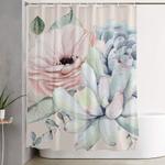 elegant blush pink succulent garden by nature magick shower curtain 0