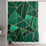 emerald and copper shower curtain 0