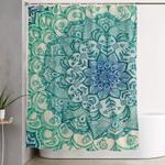 emerald doodle shower curtain 0