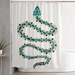 emerald gold serpent shower curtain 0