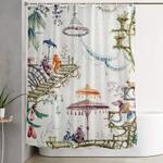 enchanted forest chinoiserie shower curtain 0
