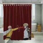 enemy vs saitama punch shower curtains 0