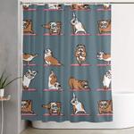 english bulldog yoga shower curtain 0