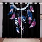 ethnic feathers blackout curtain indie bedroom blackout curtains feather curtains home decorations blackout window curtains 100 polyester 41 7 107 9 0