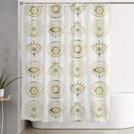 evil eyes c gold palette shower curtain 0