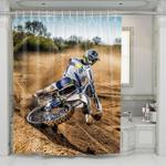 extreme obstacle for offroad motocross shower curtains 0