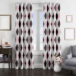 fabric pattern black and pink window curtain 0