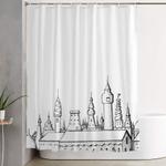 fabulous city art black and white shower curtain 0