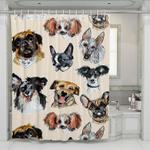 face of dogs shower curtains 0