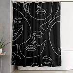 faces in dark shower curtain 0