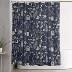fairy garden midnight shower curtain 0