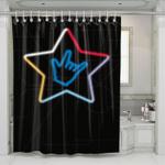 fancy star light neon shower curtains 0