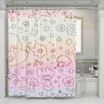 fauna flora outline rainbow shower curtains 0
