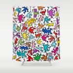 figures keith haring shower curtain 0