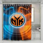 fire blue and red new york knicks shower curtains 0