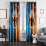 fire blue and red new york knicks window curtain 0