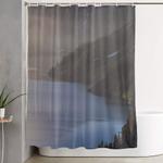 first light at the lake nature photography shower curtain 0