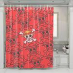 flag of one piece pirates monkey d luffy shower curtains 0