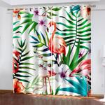 flamingo curtains pattern blackout window drapes 0