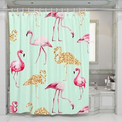 Flamingo Pink Aesthetic Vaporwave Shower Curtain Set For Bathroom Decor Gift For Friends