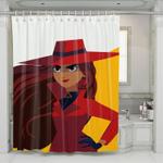 flat carmen sandiago netflix animation series shower curtains 0