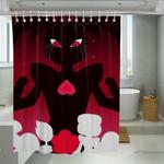 fliped heart silhouette steven universe shower curtains 0