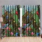 flock of cardinal bird in the jungle blackout curtain gift idea bird lover blackout window curtains 100 polyester 417 1079 0